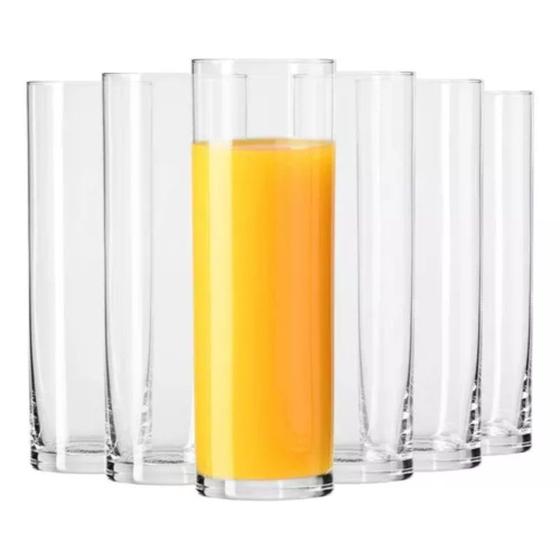 Imagem de Copo vidro tubo 310ml luva c/6 ref 00072