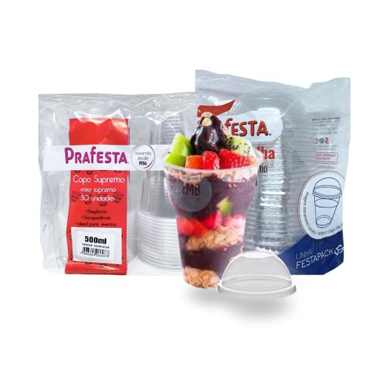 Imagem de Copos 500ml Para Delivery de Bolos - Doces - Acai 120 Unidades