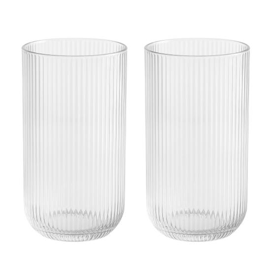 Imagem de Copos De Vidro Canelado 450ML Ideal Vitamina Suco Bebidas 2UN