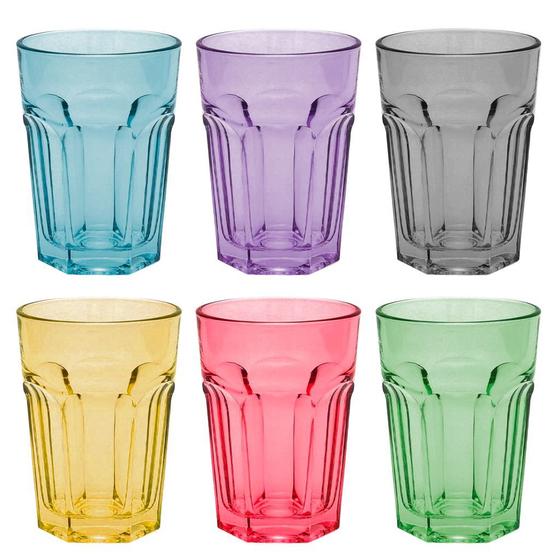 Copos De Vidro Coloridos 450ml Para Suco Água Drink 6 Unidades Menor preço em Copos De Vidro Coloridos 450ml Para Suco Água Drink 6 Unidades