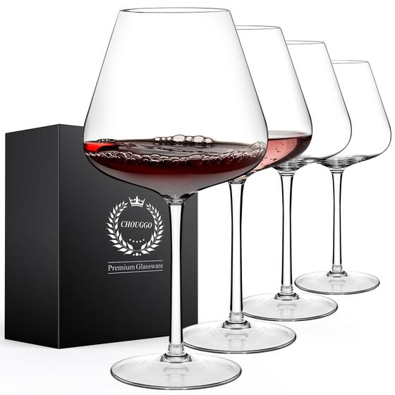 Imagem de Copos de vinho Chouggo Super Large 800 ml, conjunto de 4 copos de cristal