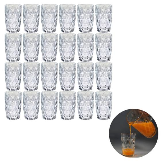 Imagem de Copos Diamante Transparente Mesa Posta 370ML Grosso 24 UN