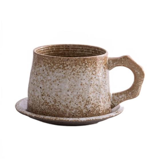 Imagem de Copos e Pires de Café Stoneware - Design Criativo e Retrô Artesanal