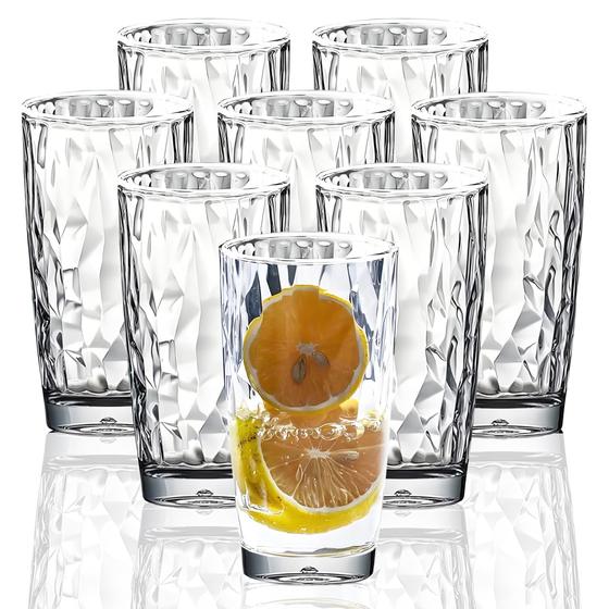 Imagem de Copos Inquebráveis Tritan VEILEDGEM - 450ml, Conjunto com 8 Peças