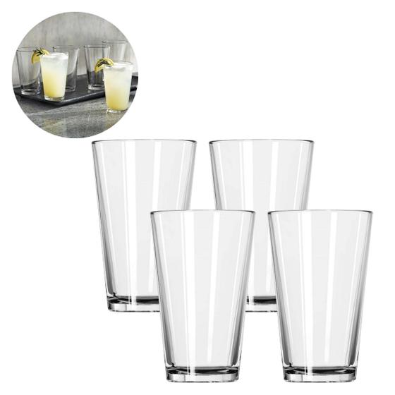 Imagem de Copos Londres Vidro 240ML Resistente Mesa Posta Cozinha - 4 UN