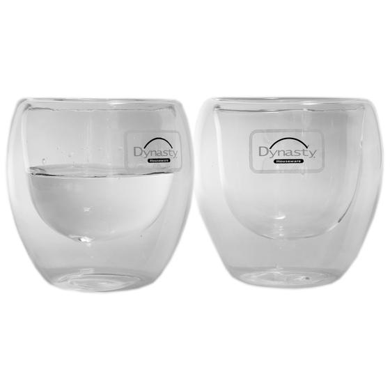 Imagem de Copos parede dupla em vidro borossilicato 90ml