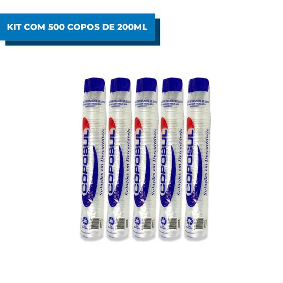 Imagem de Copos Plásticos Grande Descartáveis Transparentes 200ml C/500 Unidades COPOSUL Cento de Copos Para Festa