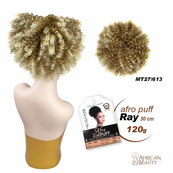 Imagem de Coque Afro Puff Ray Cabelo Cacheado 30cm African Beauty 120g