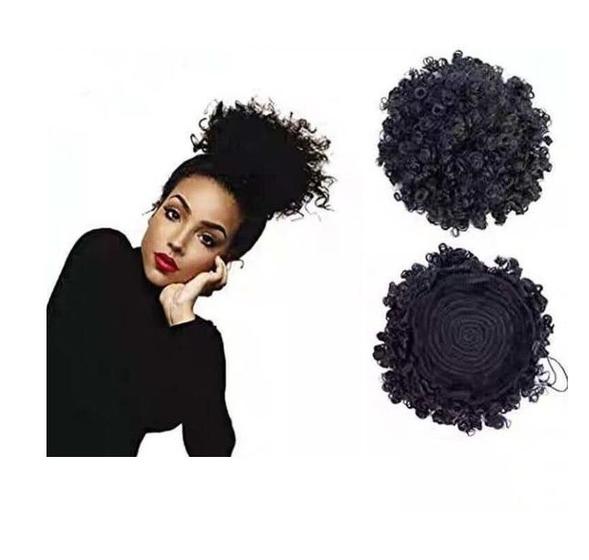 Imagem de Coque Aplique Afro Puff Cacheado Orgânico Cor Preto