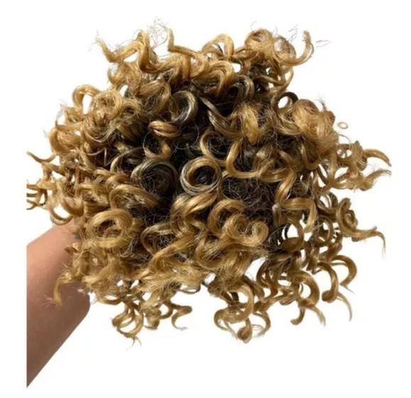 Imagem de Coque Cor Mel Puff Orgânico Afro Aplique Cacheado  Qualidade