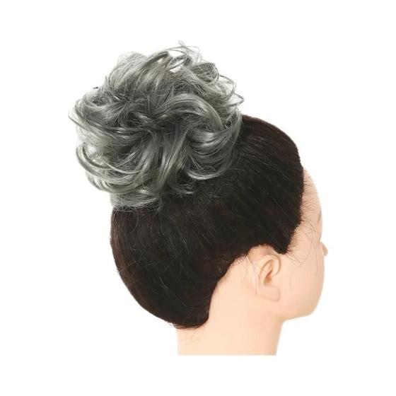 Imagem de Coque de Cabelo Sintético Encaracolado com Elástico - Rabo de Cavalo Bagunçado para Mulheres