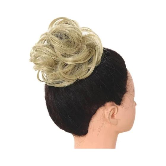 Imagem de Coque de Cabelo Sintético Encaracolado com Elástico - Rabo de Cavalo Bagunçado para Mulheres
