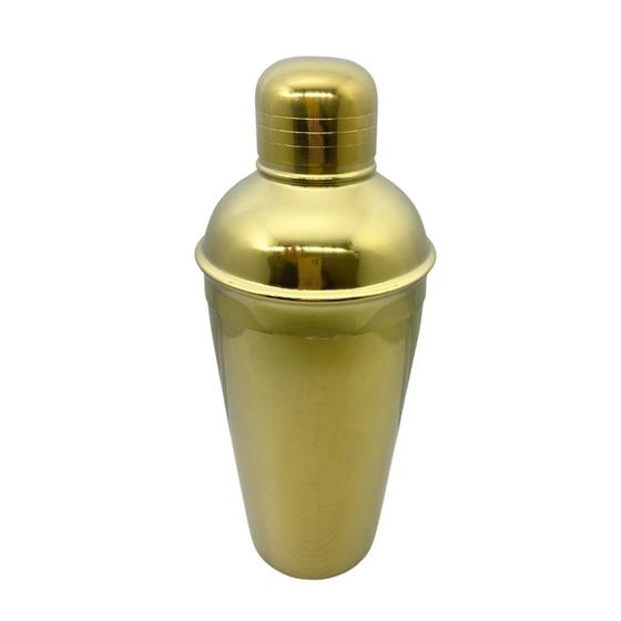 Imagem de Coqueteleira Aço inox Dourado 500ml C/ Coador Drinks Caipirinha Bar Fineza 