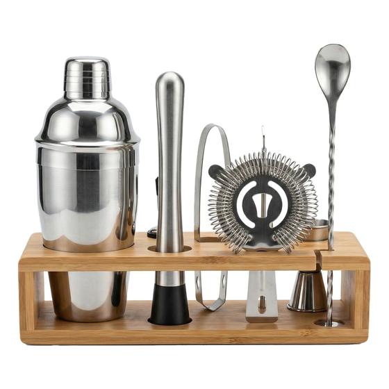 Coqueteleira Com 10 Itens Para Fazer Caipirinha Kit Bartender Inox Drinks Profissionais