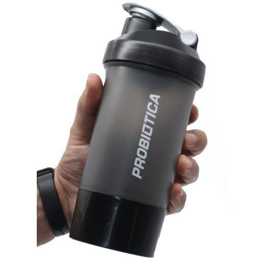 Imagem de Coqueteleira Copo Treino Academia Com Porta Whey Preto 500Ml