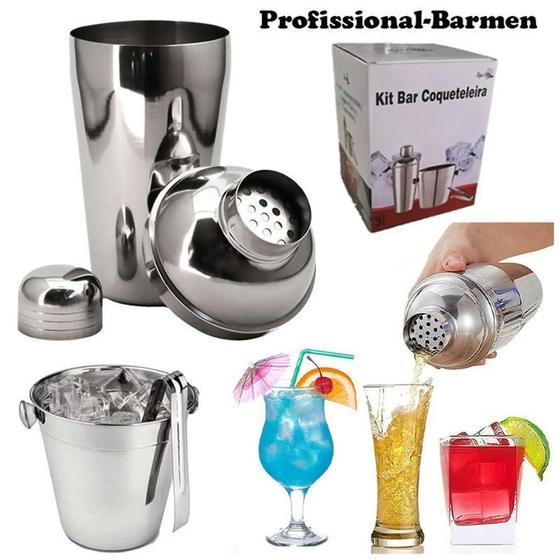 Imagem de Coqueteleira Inox 750 Ml 3 Peças Drinks E Caipirinhas