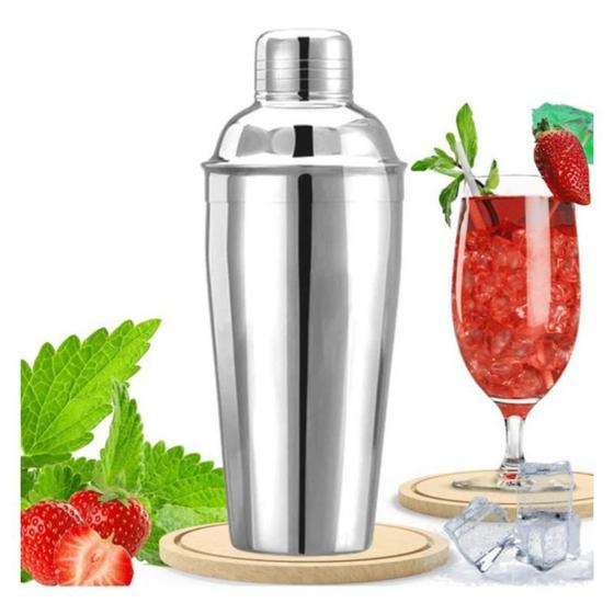 Imagem de Coqueteleira Inox 750 Ml Drinks e Caipirinhas Doses Coqueteleiro Bartender Casa Tradicional