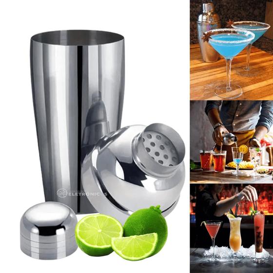 Imagem de Coqueteleira Inox Bar Drinks Bebidas E Caipirinha 500ml Profissional DS45569