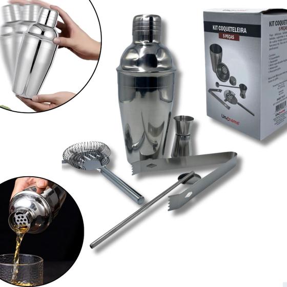 Imagem de Coqueteleira Profissional 5 Peças  Aço Inox 550ml Caipirinha