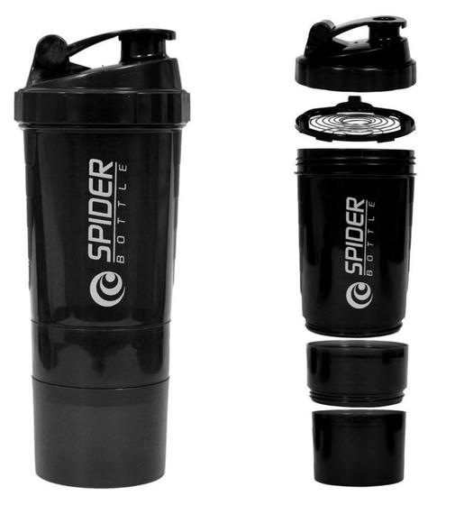 Imagem de Coqueteleira Shaker 500ml Spider Bottle 3  Academia Preto