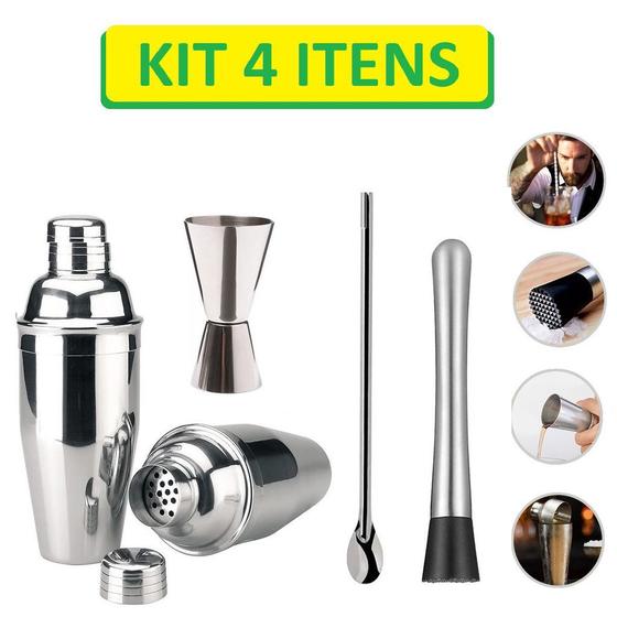 Coqueteleira + Socador Dosador e Colher Bailarina Kit Caipirinha Menor preço em Coqueteleira + Socador Dosador e Colher Bailarina Kit Caipirinha