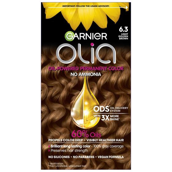 Imagem de Cor de cabelo Garnier Olia Sem Amônia 6.3 Castanho Dourado Claro