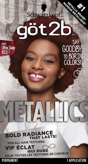 Imagem de Cor de cabelo Got2B Metallics Permanent M65 Deep Red