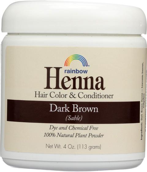 Imagem de Cor e condicionador de cabelo Rainbow Research Henna Dark Brown