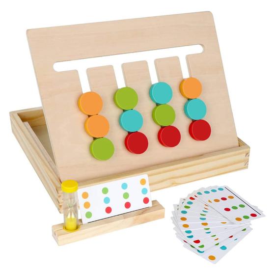 Imagem de Cor e forma do quebra-cabeça de slides Learning Toy AugToy Montessori