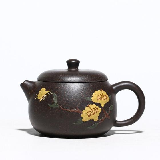 Imagem de Cor Pintado de Yixing Teapot Mud Black Masters  Kettle Artesanal Kung Fu Drinkware Teaware Bules