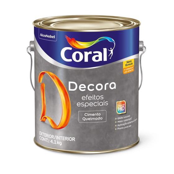 Coral Decora Efeitos Especiais Cimento Queimado Base 4,1Kg Menor preço em Coral Decora Efeitos Especiais Cimento Queimado Base 4,1Kg