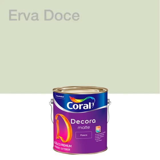 Coral Decora Matte tinta acrílica fosca cor Erva Doce 3,2L Tinta para