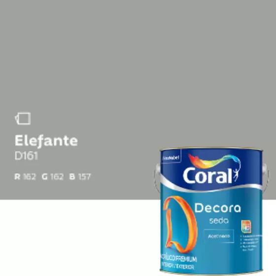 Coral Decora Seda tinta acrílica acetinada cor Elefante 3,2L Menor preço em Coral Decora Seda tinta acrílica acetinada cor Elefante 3,2L