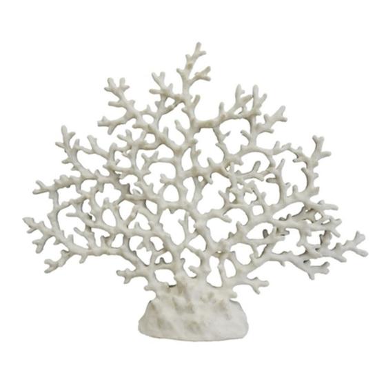 Imagem de Coral Decorativo Poliresina Branco Design Algas