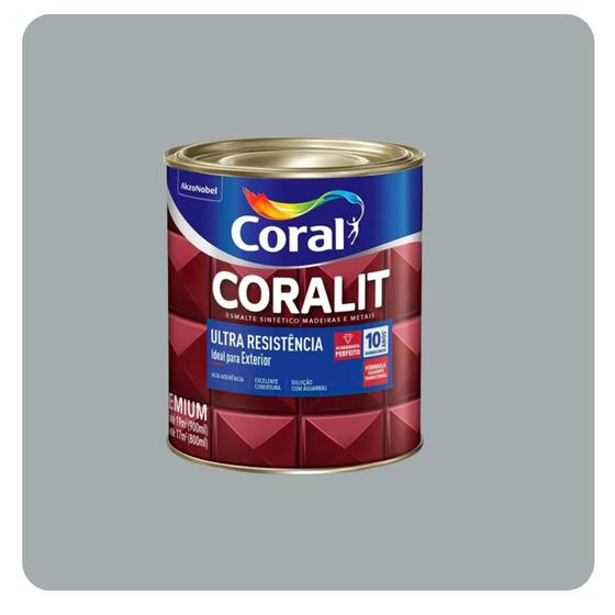 Imagem de Coralit Ultra Resistência Alto Brilho Cinza Médio 0,900mL Coral