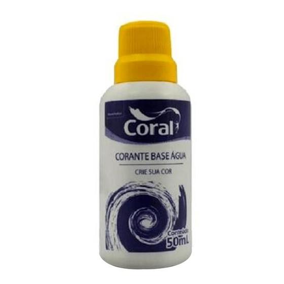 Imagem de Corante Amarelo para Tinta Base de Água 50ml Coral