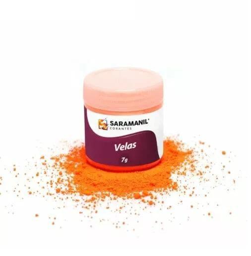 Imagem de Corante de Vela Laranja Fluorescente 7g Pó Saramanil Anilina A Óleo Tingimento Parafinas barra lentilha gel ceras pote