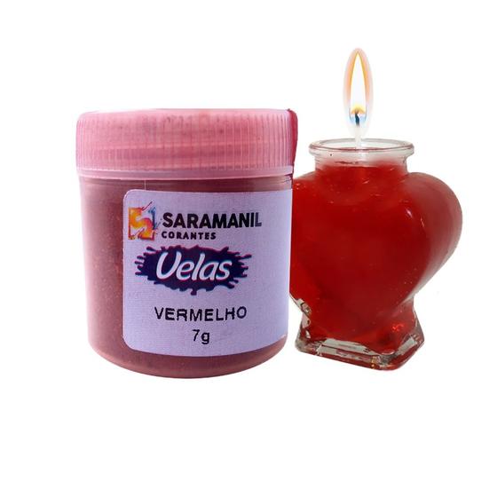 Imagem de Corante de Vela Vermelho 7g Pó Saramanil Anilina A Óleo Tingimento Parafinas barra lentilha gel ceras pote