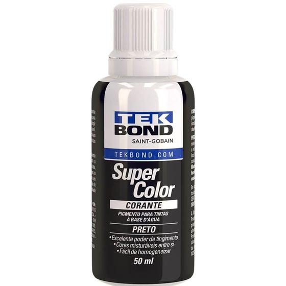 Imagem de Corante Líquido Super Color Preto de 50ml - 23001007200 - TEKBOND