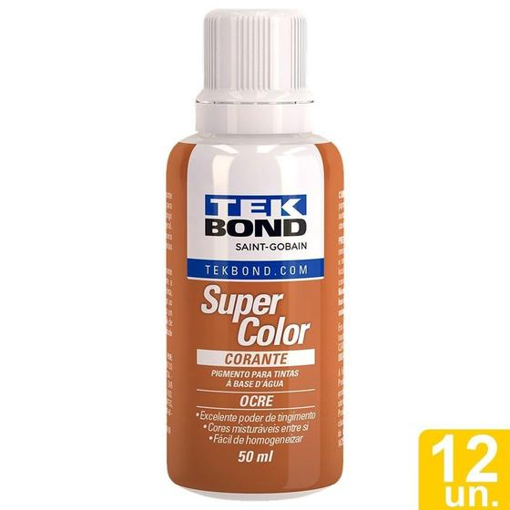 Imagem de Corante Líquido Tekbond Ocre 50ml - Embalagem com 12 Unidades