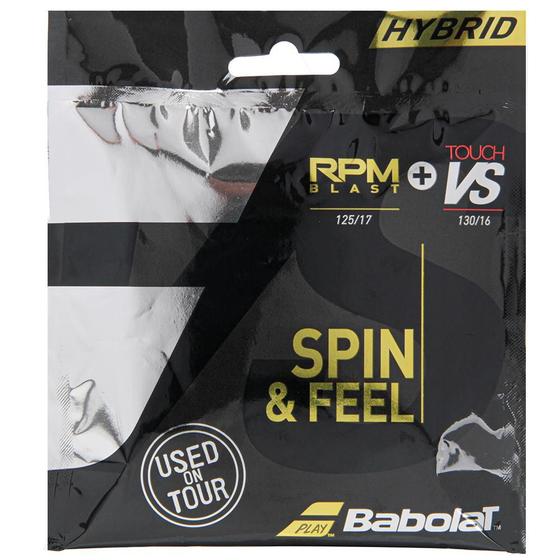 Imagem de Corda Babolat Hybrid Preta - Set Individual - RPM Blast 17L 1.25mm + Touch VS 16L 1.30mm