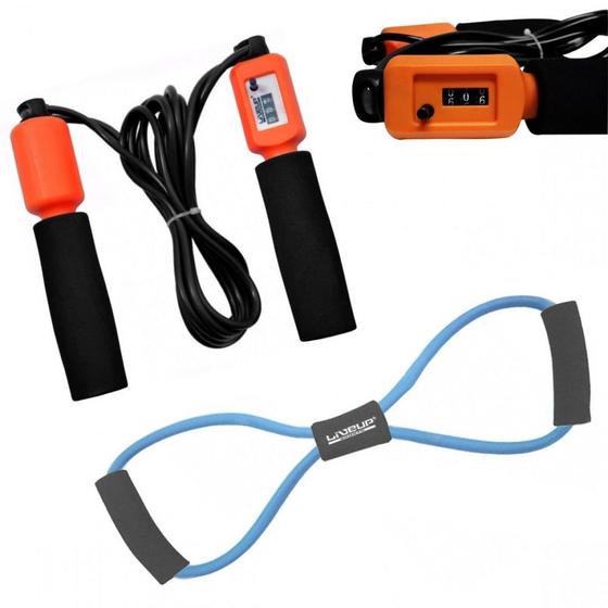 Imagem de Corda de Pular Analogica com Rolamento + Extensor Forte em Formato de Oito Liveup Sports
