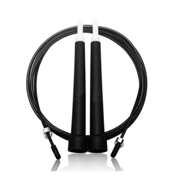 Imagem de Corda De Pular Jump Rope Funcional Fit Aço 3 Metros Super Speed Treino Preta