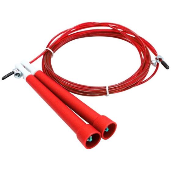 Imagem de Corda De Pular Jump Rope Funcional Fit Aço 3 Metros Super Speed Treino Vermelho