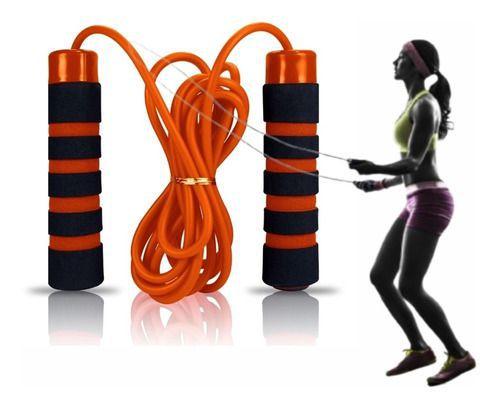 Imagem de Corda De Pular Profissional Jump Rope Com Rolamento Para Saltar Laranja