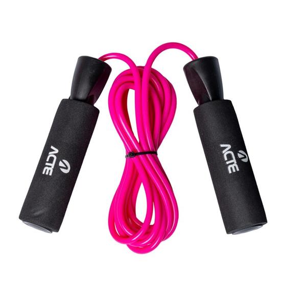 Imagem de Corda de pular profissional para exercicos funcional rosa - acte sports