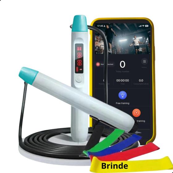 Imagem de Corda De Pular Saltar Rolamento Contador Digital Aplicativo Com Speed rope cabo de aço