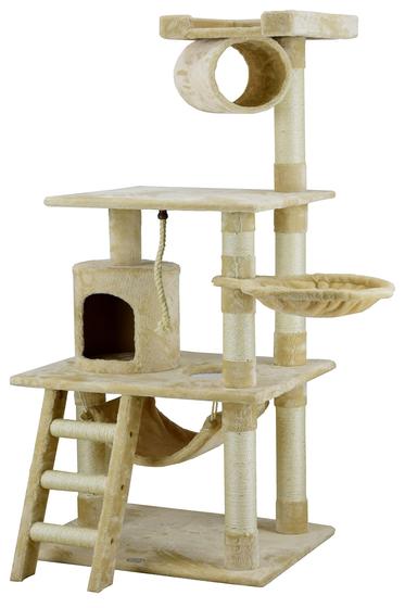 Imagem de Corda de sisal Cat Tree Go Pet Club Classic 62H de pele sintética bege