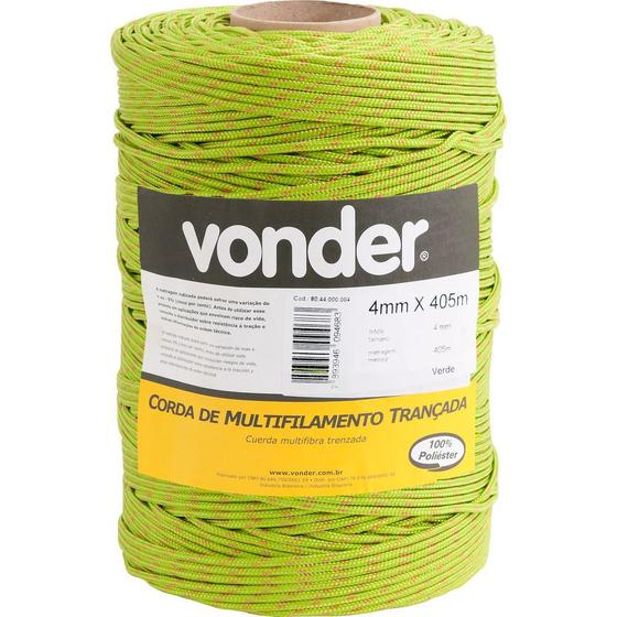 Corda multifilamento trançada 6,0mm 4,5kg 173 metros verde poliéster caminhoneiro - Vonder Menor preço em Corda multifilamento trançada 6,0mm 4,5kg 173 metros verde poliéster caminhoneiro - Vonder