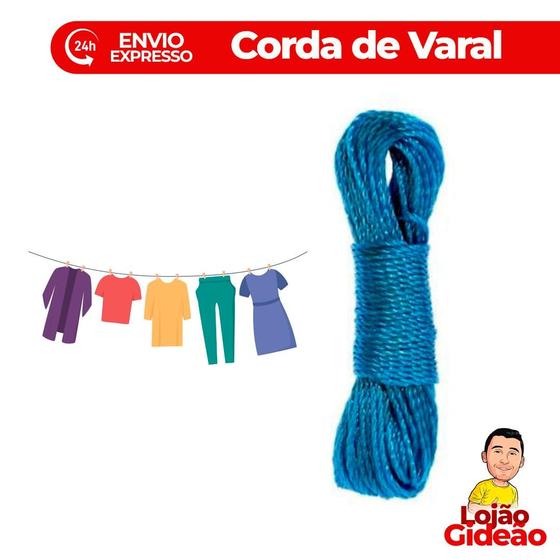 Imagem de Corda Para Varal Resistente 10 metros Reforçado Nylon Trançado Varal de Roupas